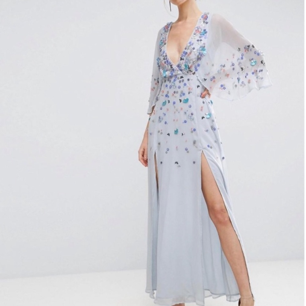 ASOS embellished kimono maxi dress US Sz 14 UK 18